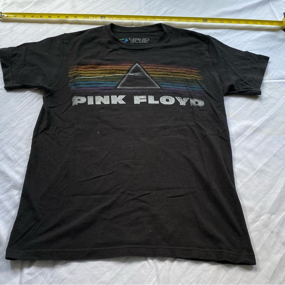 Pink Floyd T Shirt Liquid Blue Size M  Dark Side of the Moon Black Fade Wash